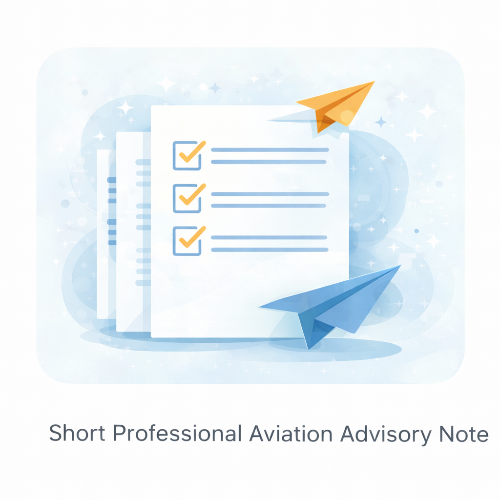 Short Professional Aviation Advisory Note