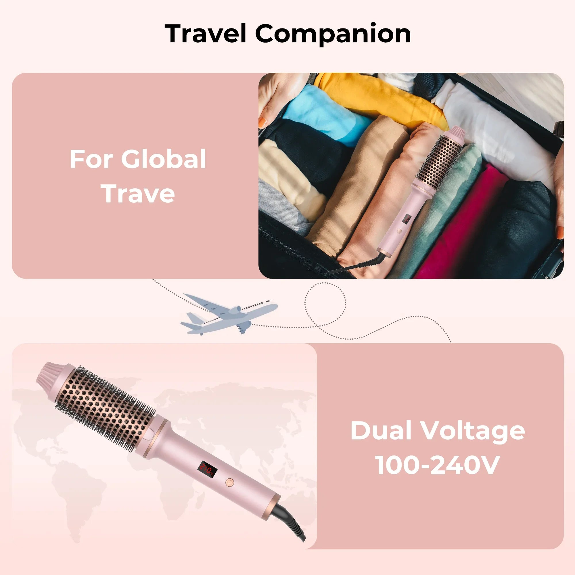 Valentine Gift Hair Curler Straightener Electric Hair Brushes Hot Comb Professional Curling Iron Heated Anti-Scald Thermal Brush