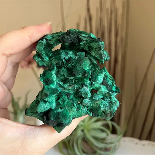 1 beautiful malachite specimen - deep green with black lines, perfect for home/office/party decorations, jewelry making.